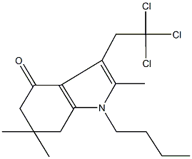 1-butyl-2,6,6-trimethyl-3-(2,2,2-trichloroethyl)-1,5,6,7-tetrahydro-4H-indol-4-one Struktur