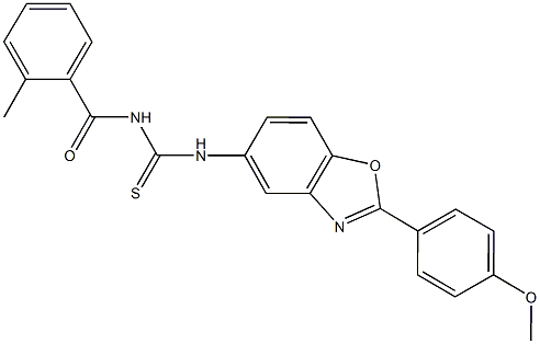 N-[2-(4-methoxyphenyl)-1,3-benzoxazol-5-yl]-N'-(2-methylbenzoyl)thiourea Struktur