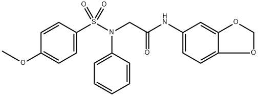 N-(1,3-benzodioxol-5-yl)-2-{[(4-methoxyphenyl)sulfonyl]anilino}acetamide Struktur