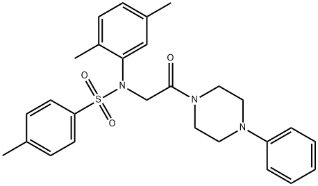 N-(2,5-dimethylphenyl)-4-methyl-N-[2-oxo-2-(4-phenyl-1-piperazinyl)ethyl]benzenesulfonamide Struktur