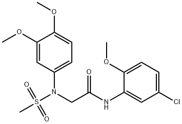 N-(5-chloro-2-methoxyphenyl)-2-[3,4-dimethoxy(methylsulfonyl)anilino]acetamide Struktur