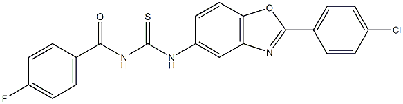 N-[2-(4-chlorophenyl)-1,3-benzoxazol-5-yl]-N'-(4-fluorobenzoyl)thiourea Struktur