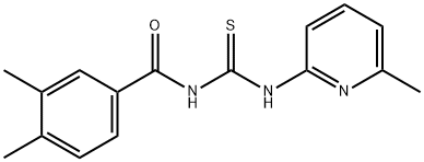 N-(3,4-dimethylbenzoyl)-N'-(6-methyl-2-pyridinyl)thiourea Struktur