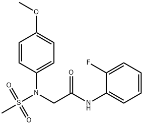 N-(2-fluorophenyl)-2-[4-methoxy(methylsulfonyl)anilino]acetamide Struktur