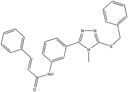 N-{3-[5-(benzylsulfanyl)-4-methyl-4H-1,2,4-triazol-3-yl]phenyl}-3-phenylacrylamide Struktur