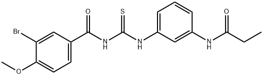 N-[3-({[(3-bromo-4-methoxybenzoyl)amino]carbothioyl}amino)phenyl]propanamide Struktur