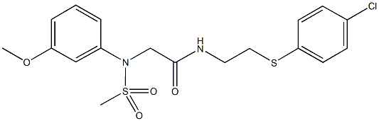 N-{2-[(4-chlorophenyl)sulfanyl]ethyl}-2-[3-methoxy(methylsulfonyl)anilino]acetamide Struktur