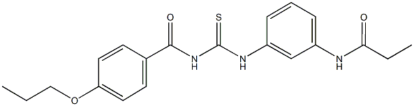 N-[3-({[(4-propoxybenzoyl)amino]carbothioyl}amino)phenyl]propanamide Struktur