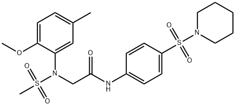 2-[2-methoxy-5-methyl(methylsulfonyl)anilino]-N-[4-(1-piperidinylsulfonyl)phenyl]acetamide Struktur