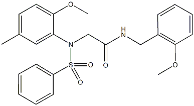 N-(2-methoxybenzyl)-2-[2-methoxy-5-methyl(phenylsulfonyl)anilino]acetamide Struktur