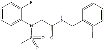 2-[2-fluoro(methylsulfonyl)anilino]-N-(2-methylbenzyl)acetamide Struktur