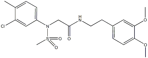 2-[3-chloro-4-methyl(methylsulfonyl)anilino]-N-[2-(3,4-dimethoxyphenyl)ethyl]acetamide Struktur