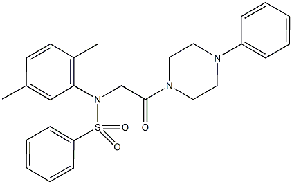 N-(2,5-dimethylphenyl)-N-[2-oxo-2-(4-phenyl-1-piperazinyl)ethyl]benzenesulfonamide Struktur