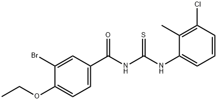 N-(3-bromo-4-ethoxybenzoyl)-N'-(3-chloro-2-methylphenyl)thiourea Struktur