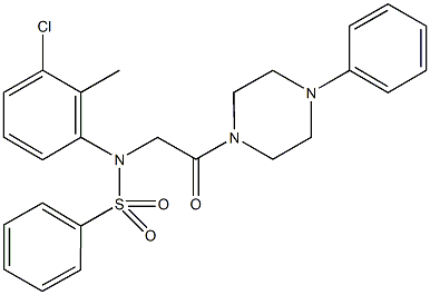 N-(3-chloro-2-methylphenyl)-N-[2-oxo-2-(4-phenylpiperazin-1-yl)ethyl]benzenesulfonamide Struktur