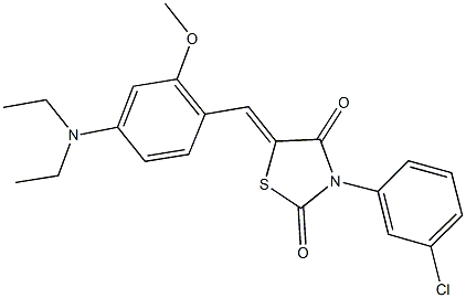 3-(3-chlorophenyl)-5-[4-(diethylamino)-2-methoxybenzylidene]-1,3-thiazolidine-2,4-dione Struktur