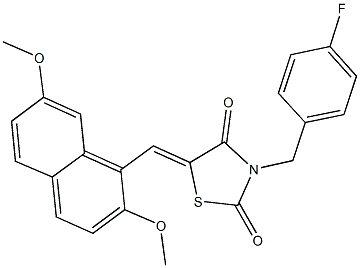 5-[(2,7-dimethoxy-1-naphthyl)methylene]-3-(4-fluorobenzyl)-1,3-thiazolidine-2,4-dione Struktur