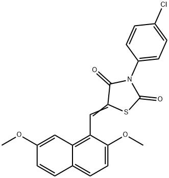 3-(4-chlorophenyl)-5-[(2,7-dimethoxy-1-naphthyl)methylene]-1,3-thiazolidine-2,4-dione Struktur