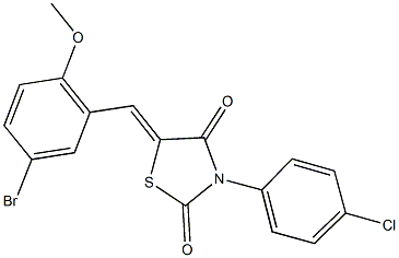 5-(5-bromo-2-methoxybenzylidene)-3-(4-chlorophenyl)-1,3-thiazolidine-2,4-dione Struktur