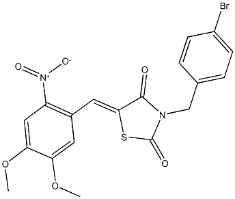 3-(4-bromobenzyl)-5-{2-nitro-4,5-dimethoxybenzylidene}-1,3-thiazolidine-2,4-dione Struktur