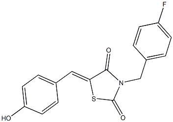 3-(4-fluorobenzyl)-5-(4-hydroxybenzylidene)-1,3-thiazolidine-2,4-dione Struktur