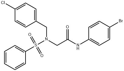 N-(4-bromophenyl)-2-[[(4-chlorophenyl)methyl](phenylsulfonyl)amino]acetamide Struktur