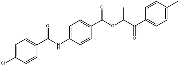 1-methyl-2-(4-methylphenyl)-2-oxoethyl 4-[(4-chlorobenzoyl)amino]benzoate Struktur