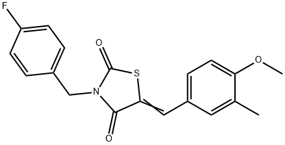 3-(4-fluorobenzyl)-5-(4-methoxy-3-methylbenzylidene)-1,3-thiazolidine-2,4-dione Struktur