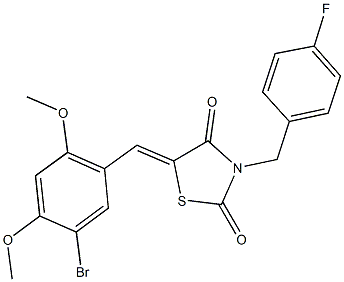 5-(5-bromo-2,4-dimethoxybenzylidene)-3-(4-fluorobenzyl)-1,3-thiazolidine-2,4-dione Struktur