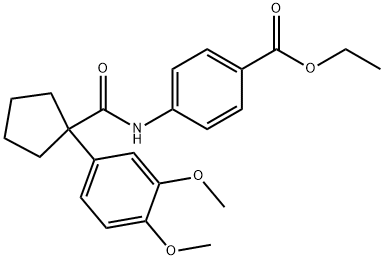 ethyl 4-({[1-(3,4-dimethoxyphenyl)cyclopentyl]carbonyl}amino)benzoate Struktur