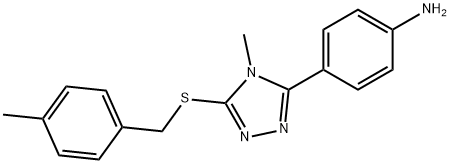 4-{4-methyl-5-[(4-methylbenzyl)sulfanyl]-4H-1,2,4-triazol-3-yl}phenylamine Struktur