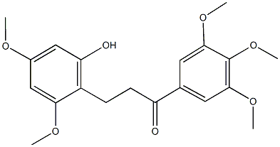 3-(2-hydroxy-4,6-dimethoxyphenyl)-1-(3,4,5-trimethoxyphenyl)-1-propanone Struktur