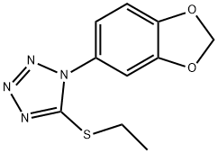 1-(1,3-benzodioxol-5-yl)-5-(ethylsulfanyl)-1H-tetraazole Struktur