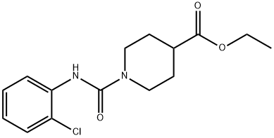 ethyl 1-[(2-chloroanilino)carbonyl]-4-piperidinecarboxylate Struktur