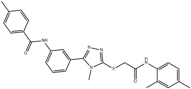 N-[3-(5-{[2-(2,4-dimethylanilino)-2-oxoethyl]sulfanyl}-4-methyl-4H-1,2,4-triazol-3-yl)phenyl]-4-methylbenzamide Struktur