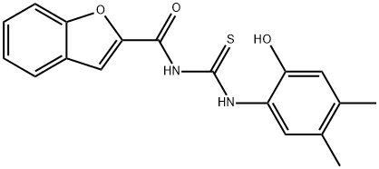 N-(1-benzofuran-2-ylcarbonyl)-N'-(2-hydroxy-4,5-dimethylphenyl)thiourea Struktur