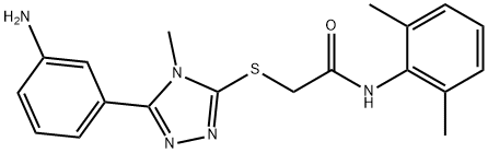 2-{[5-(3-aminophenyl)-4-methyl-4H-1,2,4-triazol-3-yl]sulfanyl}-N-(2,6-dimethylphenyl)acetamide Struktur