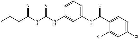 N-(3-{[(butyrylamino)carbothioyl]amino}phenyl)-2,4-dichlorobenzamide Struktur