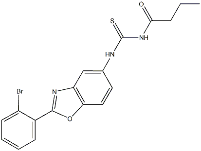 N-[2-(2-bromophenyl)-1,3-benzoxazol-5-yl]-N'-butyrylthiourea Struktur