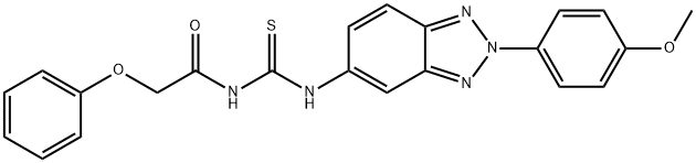 N-[2-(4-methoxyphenyl)-2H-1,2,3-benzotriazol-5-yl]-N'-(phenoxyacetyl)thiourea Struktur