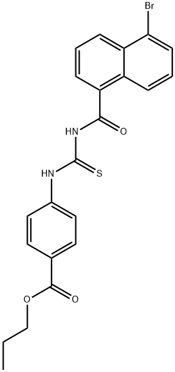 propyl 4-({[(5-bromo-1-naphthoyl)amino]carbothioyl}amino)benzoate Struktur