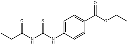 ethyl 4-{[(propionylamino)carbothioyl]amino}benzoate Struktur