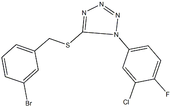 5-[(3-bromobenzyl)sulfanyl]-1-(3-chloro-4-fluorophenyl)-1H-tetraazole Struktur