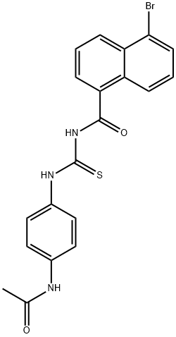 N-[4-({[(5-bromo-1-naphthoyl)amino]carbothioyl}amino)phenyl]acetamide Struktur