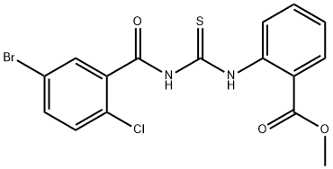 methyl 2-({[(5-bromo-2-chlorobenzoyl)amino]carbothioyl}amino)benzoate Struktur