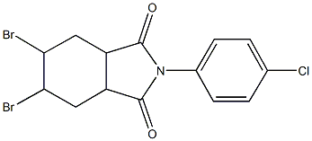 5,6-dibromo-2-(4-chlorophenyl)hexahydro-1H-isoindole-1,3(2H)-dione Struktur