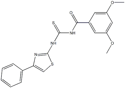 N-(3,5-dimethoxybenzoyl)-N'-(4-phenyl-1,3-thiazol-2-yl)thiourea Struktur