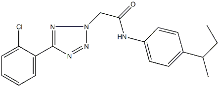 N-(4-sec-butylphenyl)-2-[5-(2-chlorophenyl)-2H-tetraazol-2-yl]acetamide Struktur