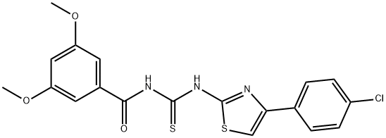 N-[4-(4-chlorophenyl)-1,3-thiazol-2-yl]-N'-(3,5-dimethoxybenzoyl)thiourea Struktur