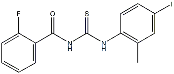 N-(2-fluorobenzoyl)-N'-(4-iodo-2-methylphenyl)thiourea Struktur